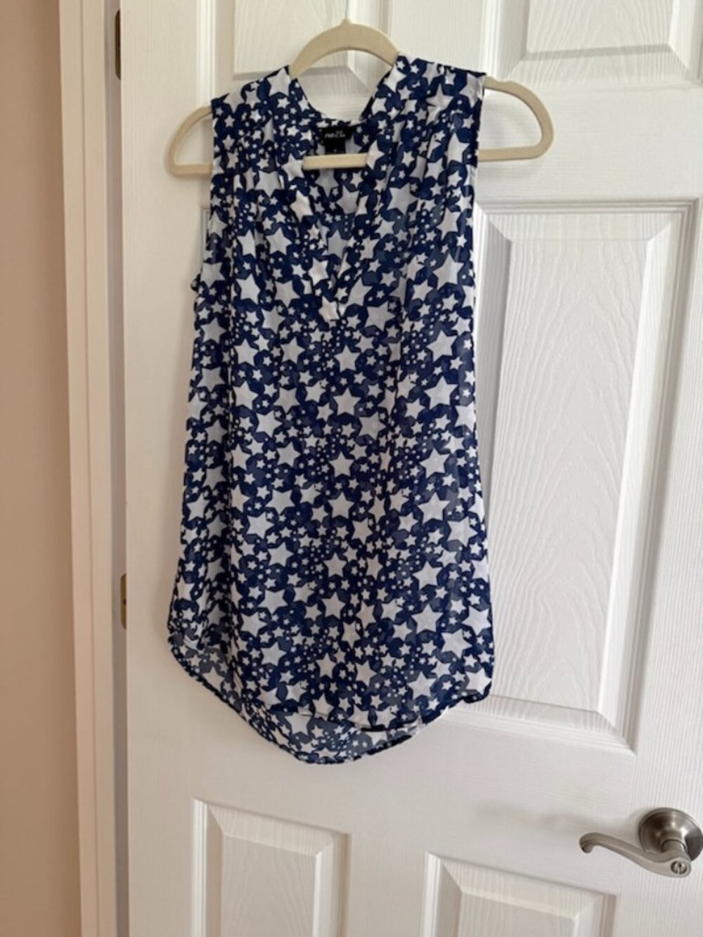Blue with Stars blouse sz M